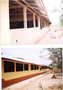 Before and After of the back of the school December 2010