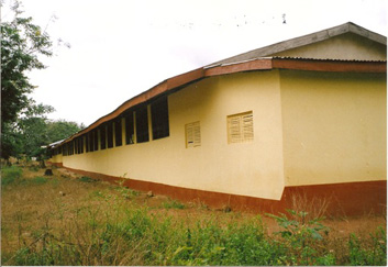 Sept. 15,2011 - Front view of the completed 12 classrooms, office and store block of the Sampa R.C. Primary School.