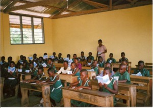 Sept. 15, 2011 - Students of class 4B of Sampa R.C. Primary School during a lesson.